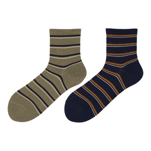 Tabio双色条纹袜子女秋冬高弹透气日系学院风袜ins潮流百搭中筒袜