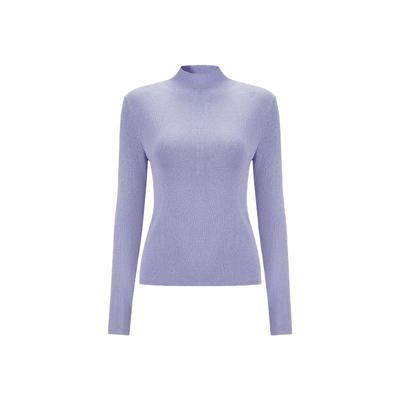 CHICHY紫色修身高领毛针织衫