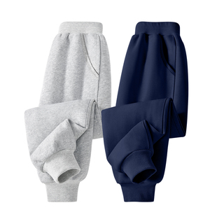 棉致男童加绒裤子2026新款秋冬休闲卫裤长裤一体绒薄绒儿童运动裤