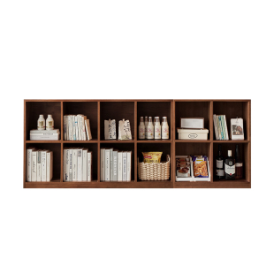 实木落地矮书柜家用客厅组合电视柜卧室儿童储物格子柜收纳简约柜