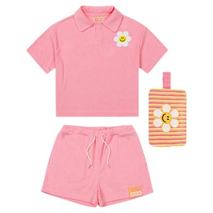 wigglewiggle棉睡衣多巴胺短袖短裤卡通家居服套装可外穿带收纳袋