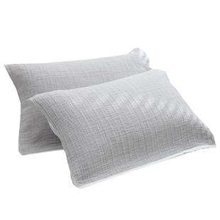 夏季枕巾纯色双面纱纯棉一对装纱布枕头巾高档2024新款垫巾防头油