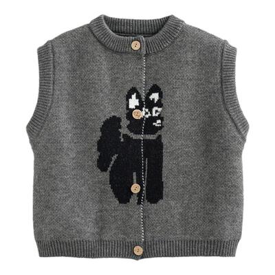 砚台家女童针织开衫背心秋冬款