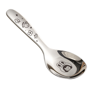 食品级宝宝勺子316儿童餐具叉子一岁以上自主进食辅食工具