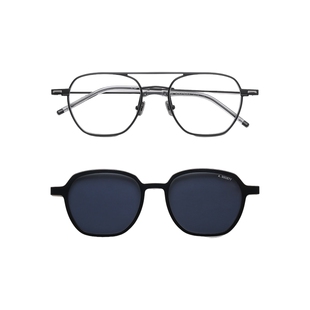 A.SOCIETY THIN CLIP ON磁吸防蓝光超轻钛金属倒梯形太阳镜FINN