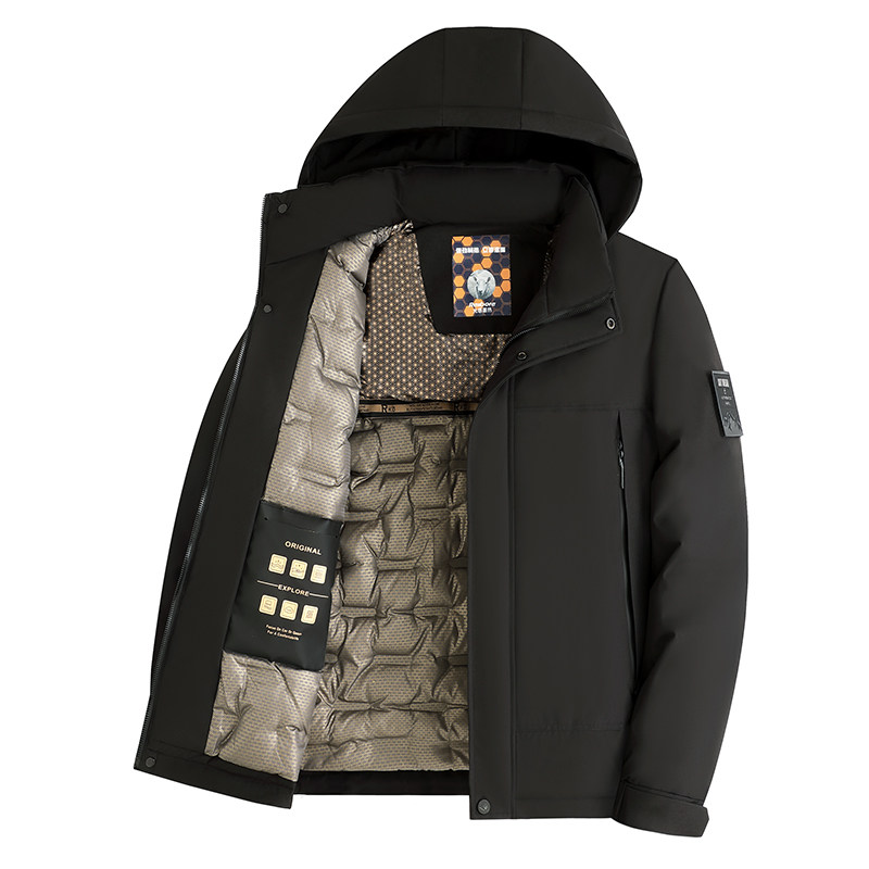 雅鹿男装爸爸冬装外套棉衣2025新款保暖中老年人男棉袄棉服派克服