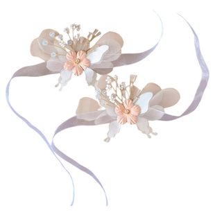 韩式超仙头饰儿童高档仙美手腕花高级感演出花环公主丸子头发饰