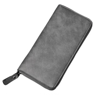 钱包男士长款拉链轻薄潮流时尚真皮质感大容量多卡位年轻人手抓包