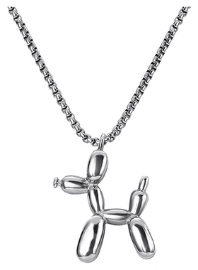 【王嘉尔同款】爱心气球狗情侣项链男女款嘻哈毛衣链轻奢吊坠长款