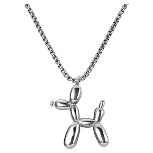 【王嘉尔同款】爱心气球狗情侣项链男女款嘻哈毛衣链轻奢钛钢吊坠