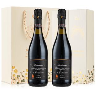 【自营】吉尔伯特盖拉德金奖 意大利原瓶进口红酒起泡酒赠香槟杯