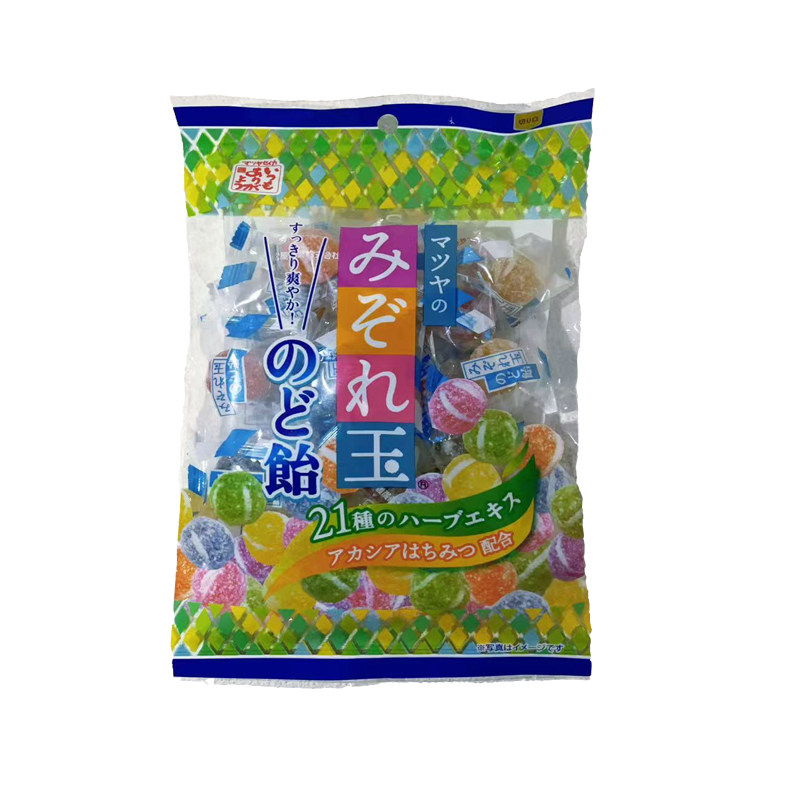 日本松屋雪花球形水果糖木瓜蜂蜜味什锦味彩色糖果结婚喜糖硬糖果