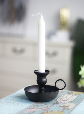 Candleholder美式AMZ婚庆聚会家居烛台黑色金属艺跨境铁摆件