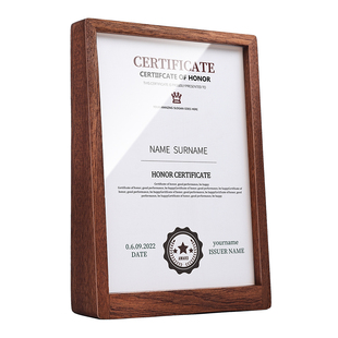 实木荣誉证书框亚克力授权书立牌木质企业获奖奖状展示牌木框桌牌台卡证件框高档桌面专利证书展示框摆台定制