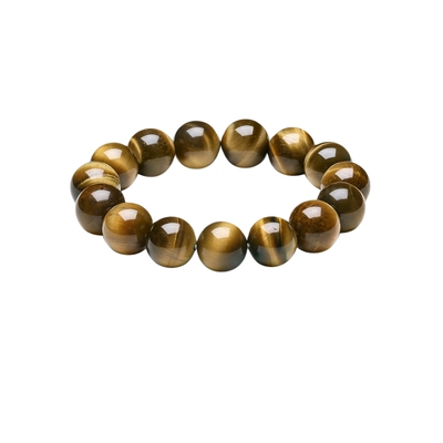 周六福耀金虎眼石手链美拉德虎眼石转运珠手串手饰百搭节日礼物