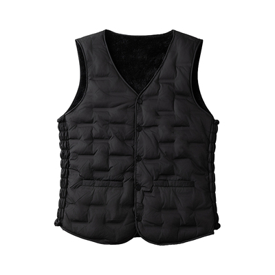 雅鹿加厚加绒羽绒马甲男爸爸款