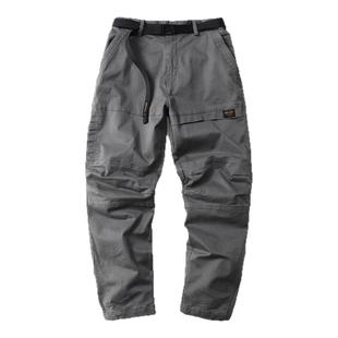 NBW加绒秋冬弹力日系口袋工装裤男宽松直筒锥形咔叽休闲裤男长裤