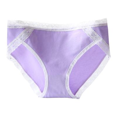 中腰大码女士纯棉性感蕾丝边内裤