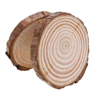圆木片手绘diy手工材料薄木板原木块背景墙装饰年轮 幼儿园松木片
