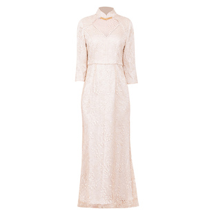 多丽琦新品改良款优雅旗袍奢华主持晚宴活动高端轻奢连衣裙秋冬季