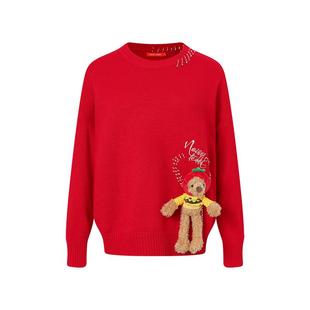 NOISY TEDDY 26年春新款时尚潮流儿童可爱番茄熊圆领长袖套头毛衫