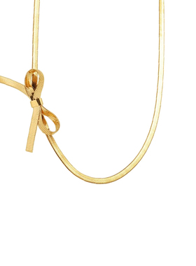 蝴蝶结蛇骨链钛钢项链女时尚ins