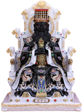 汉白玉阎罗王神像家用供奉摆件