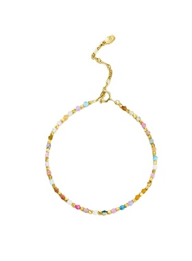 sanswood天然石碧玺串珠手链女