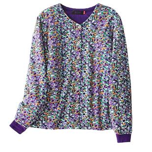 桑蚕丝棉袄手工内胆蚕丝棉衣贴身穿大码丝绵妈妈开衫丝料花朵棉袄