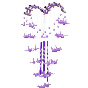 创意简约夜光千纸鹤风铃挂饰儿童卧室蓝色风玲挂件铃铛装饰品礼物