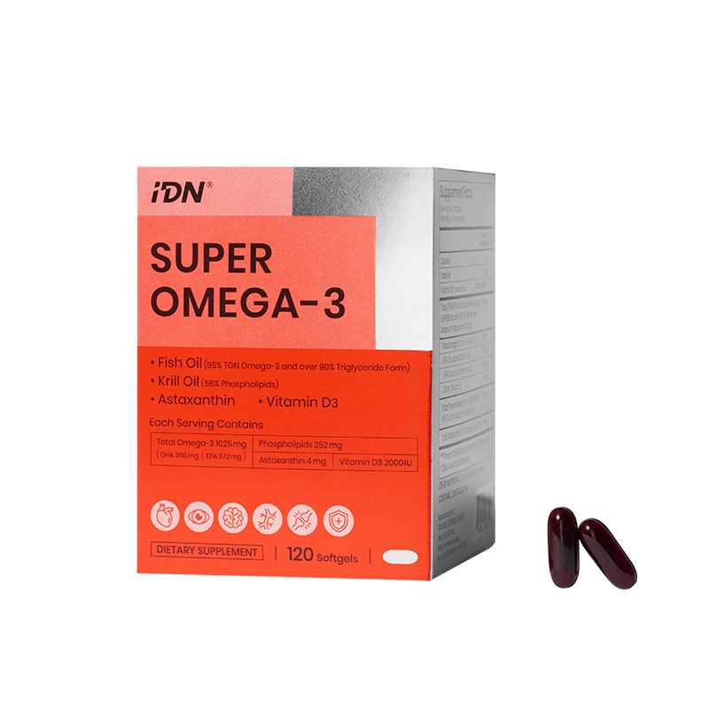 idn理想营养深海鱼油Omega3高纯度95%磷虾油虾青素DHA EPA软胶囊