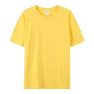 夏纯棉纯色圆领短袖T恤全棉打底衫男女大码白色半袖体恤宽松内搭