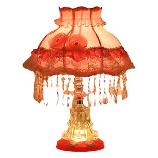 ins少女卧室床头台灯欧式复古浪漫花朵结婚长明灯婚房布置氛围灯