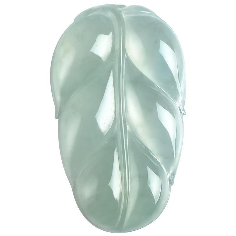 缅甸翡翠树叶吊坠玉叶正品