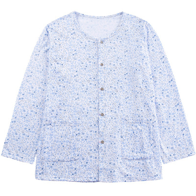 妈妈纯棉薄款开衫长袖开衫女睡衣