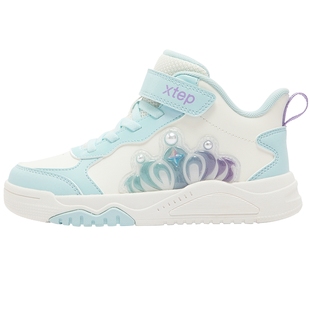 特步童鞋秋冬款儿童板鞋女生公主鞋女童运动鞋小童防滑耐磨休闲鞋