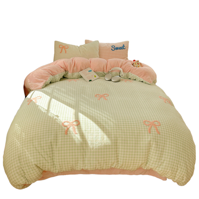 牛奶绒四件套冬季珊瑚绒2025新款毛绒被套床单加绒法兰绒床上用品