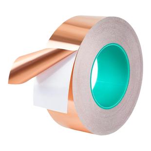 50米长双面导电铜箔胶带加厚纯铜片信号增强屏蔽耐高温单面自粘铜箔纸手机主板散热电磁散热导电布导热胶带