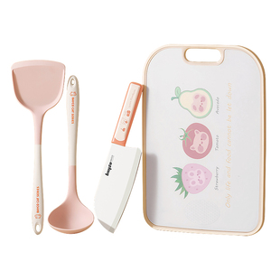 拜格菜刀菜板二合一女士家用砧板刀具组合厨房切片水果刀案板套装