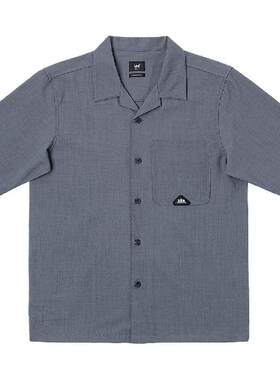 Lee商场同款舒适版翻领仿亚麻超轻铁灰色男短袖衬衫休闲潮