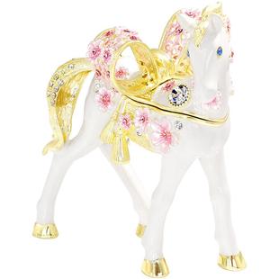 【自营】PICALS首饰盒蝴蝶结樱花马创意珐琅彩戒指盒新婚礼物圣诞