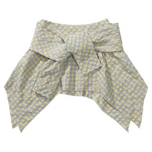 瞬时山野Monterest户外格子衬衫叠穿半裙可拆卸衬衫袖宽松A字裙女