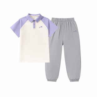 贵人鸟童装女童夏套装2026新款儿童速干运动服大童短袖polo夏装薄