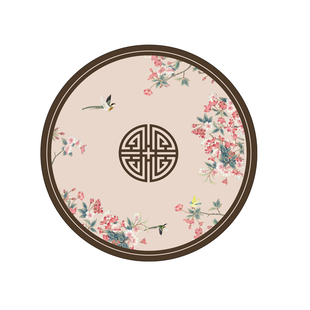 新中式圆形麻将掼蛋桌手搓专用桌垫扑克加厚静音防滑圆桌桌布台布