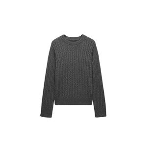 OCHIRLY欧时力 兔绒麻花针织毛衣女慵懒宽松打底内搭2025秋季新品