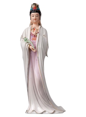 戴玉堂陈戴茹陶瓷摆件《立式如意观音》观世音菩萨像佛像供奉家用