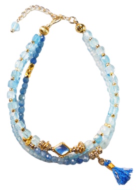 天然海蓝宝手串智慧流苏