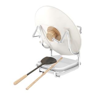 护家锅盖架台面免打孔放置煲盖架子家用壁挂式厨房锅铲架收纳神器