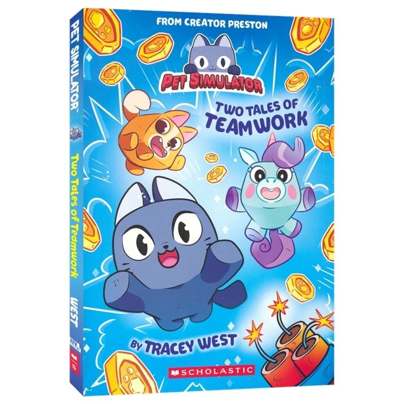 Pet Simulator 1 Two Tales of Teamwork 宠物模拟器 团队合作的两则故事 桥梁章节小说 英语课外读物 英文原版进口儿童图书