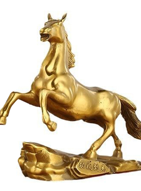 铜马摆件风水招财马到成功纯铜家居客厅办公室装饰工艺品大号唐马